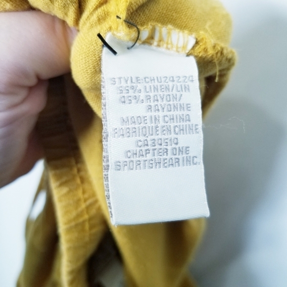 Jules and Leopold Yellow  Cropped Linen Blend Pull On Pants with Pockets sz L‎ - Picture 7 of 13